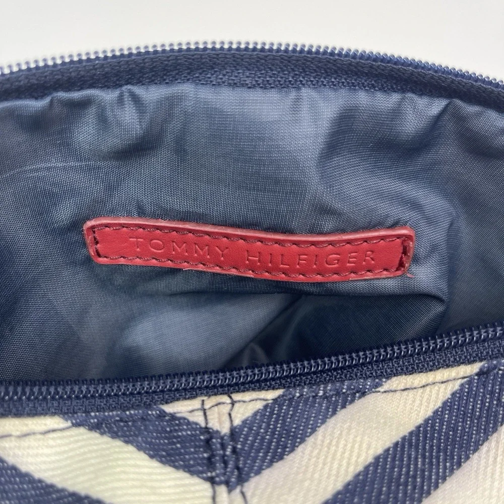 Tommy Hilfiger Cosmetic Makeup Zippered‎ Pouch Cloth Classic Stripes Vintage